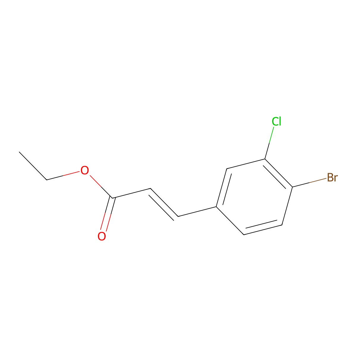 (E)-ethyl 3-(4-bromo-3-chlorophenyl)acrylate molecular structure, CAS 1308279-93-7