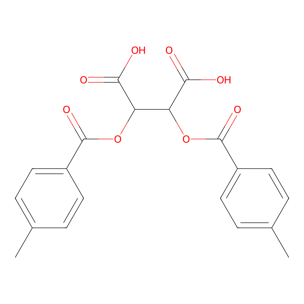 (2R,3S)-2,3-bis(4-methylbenzoyloxy)butanedioic acid molecular structure, CAS 1308286-11-4