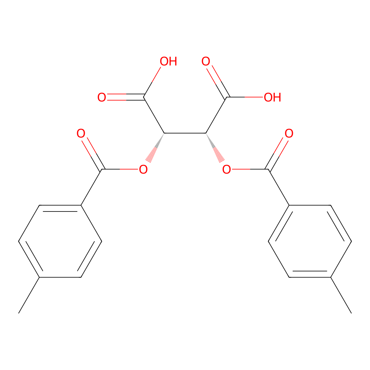 (2R,3S)-2,3-bis(4-methylbenzoyloxy)butanedioic acid molecular structure, CAS 1308286-11-4