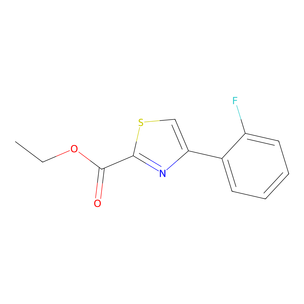 Ethyl 4-(2-fluorophenyl)-2-thiazolecarboxylate molecular structure, CAS 1308287-64-0