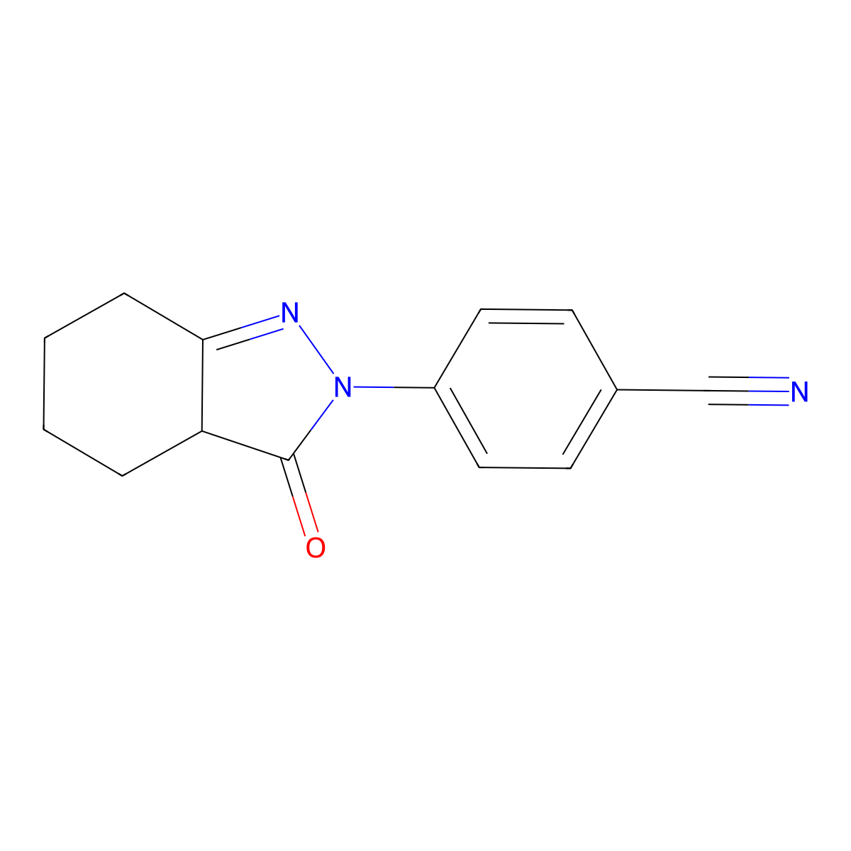 4-(3-oxo-3,3a,4,5,6,7-hexahydro-2H-indazol-2-yl)benzonitrile molecular structure, CAS 1308290-02-9