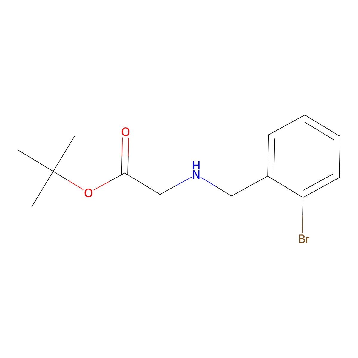 Tert-butyl 2-{[(2-bromophenyl)methyl]amino}acetate molecular structure, CAS 1308294-43-0
