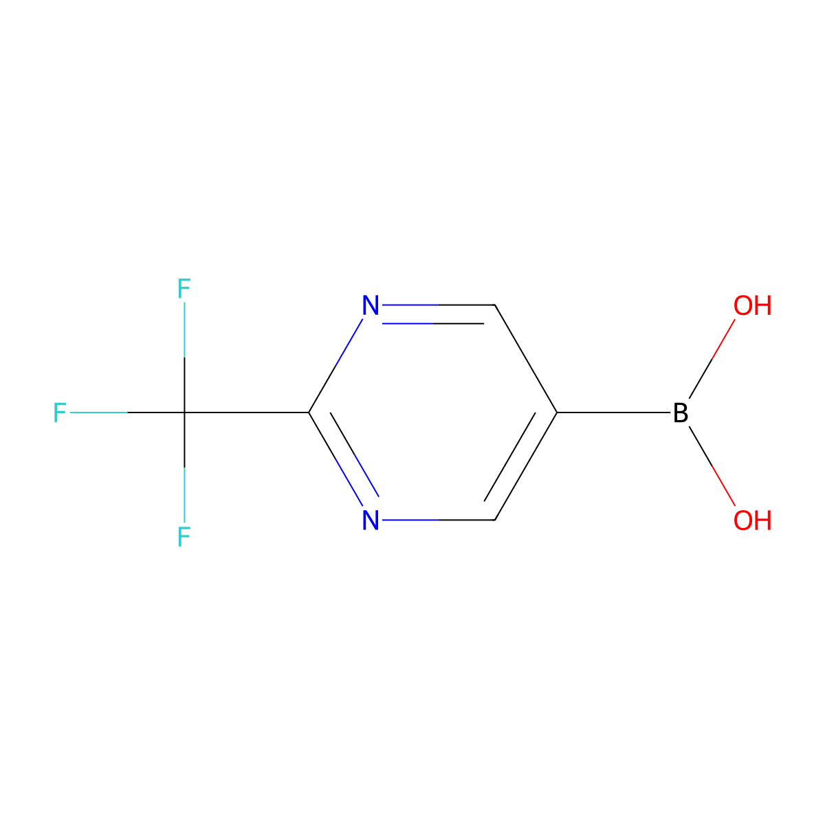 (2-(Trifluoromethyl)pyrimidin-5-yl)boronic acid molecular structure, CAS 1308298-23-8