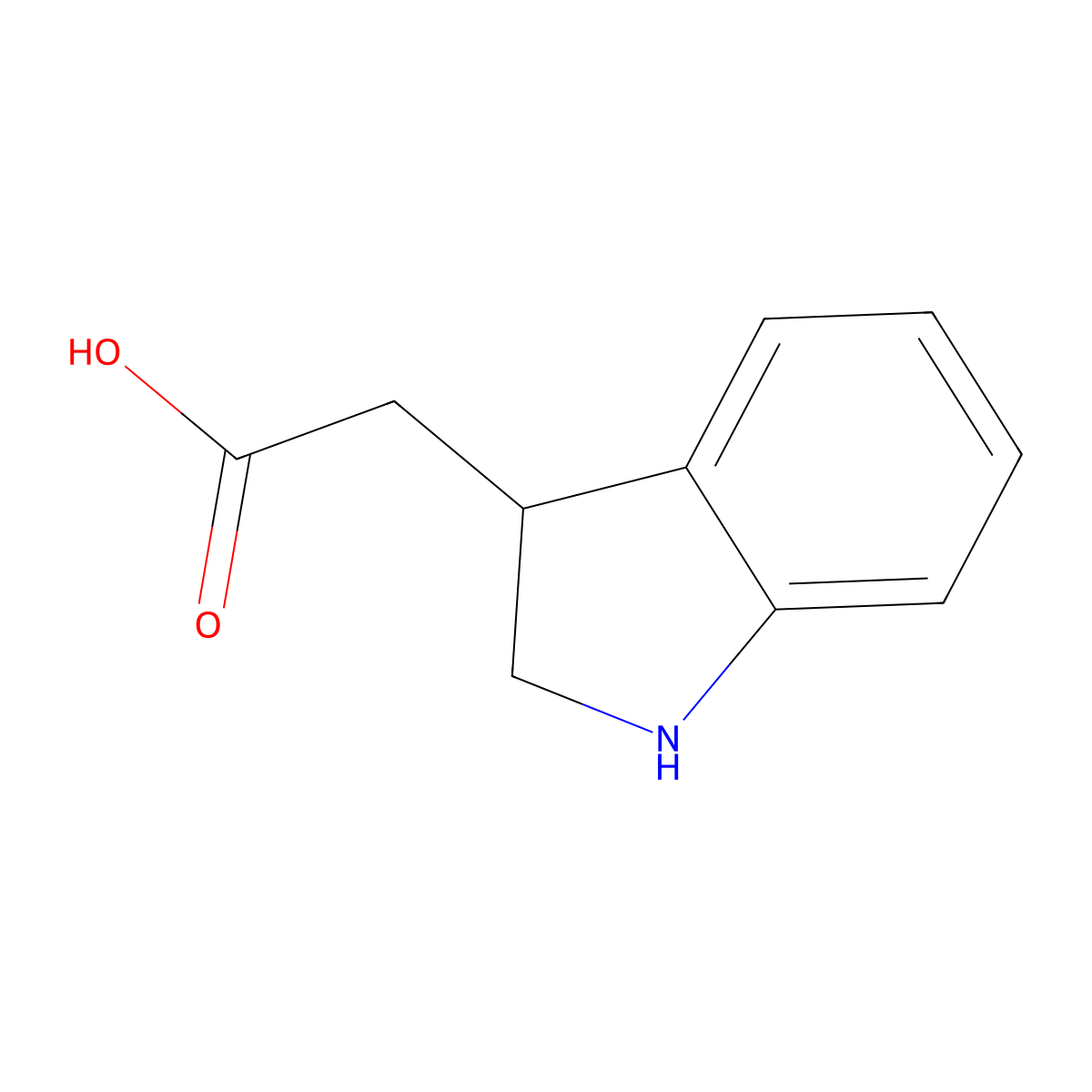(2,3-Dihydro-1H-indol-3-yl)acetic acid molecular structure, CAS 13083-41-5