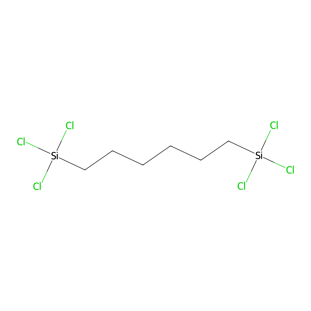 Silane, 1,1'-(1,6-hexanediyl)bis[1,1,1-trichloro- molecular structure, CAS 13083-94-8