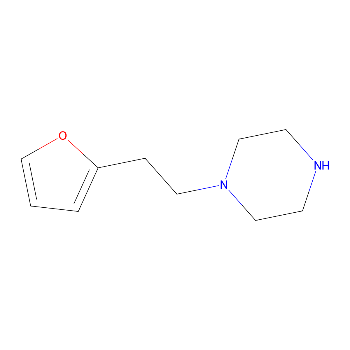 1-[2-(Furan-2-yl)ethyl]piperazine molecular structure, CAS 1308308-86-2