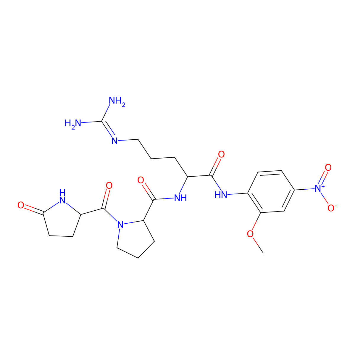 pGlu-Pro-Arg-MNA molecular structure, CAS 130835-45-9