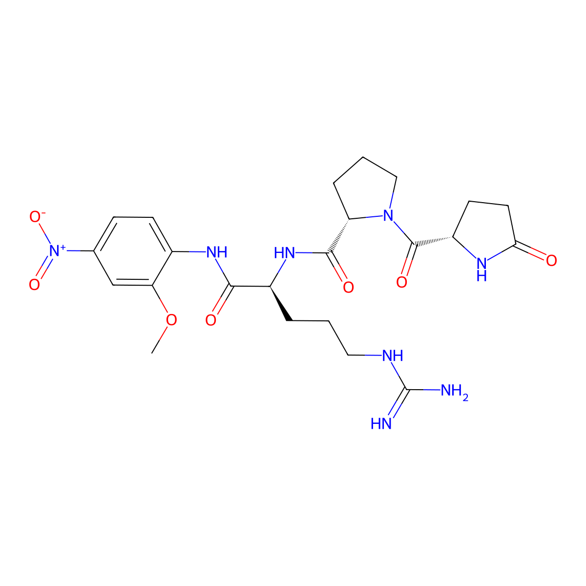 pGlu-Pro-Arg-MNA molecular structure, CAS 130835-45-9