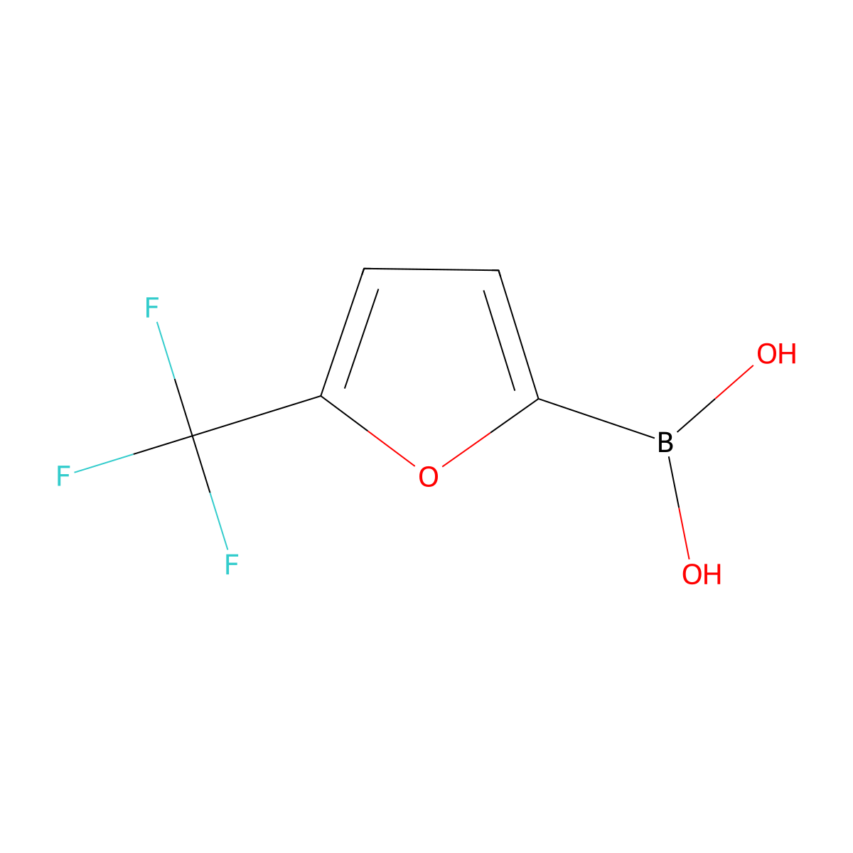 (5-(Trifluoromethyl)furan-2-yl)boronic acid molecular structure, CAS 1308354-99-5