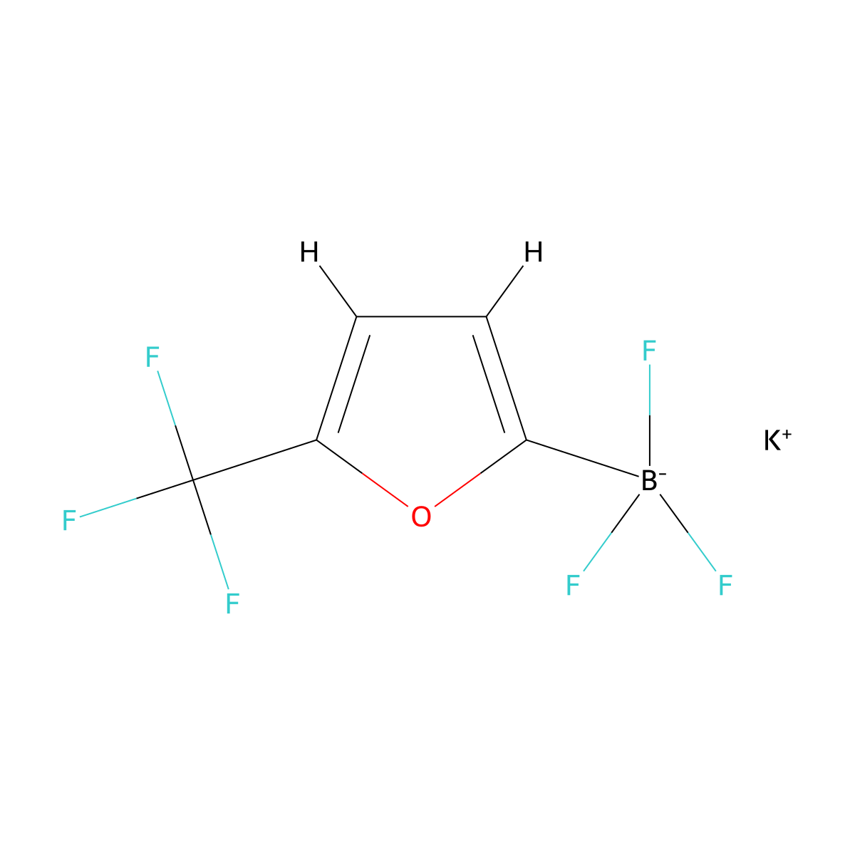 Potassium trifluoro[5-(trifluoromethyl)furan-2-yl]boranuide molecular structure, CAS 1308355-02-3