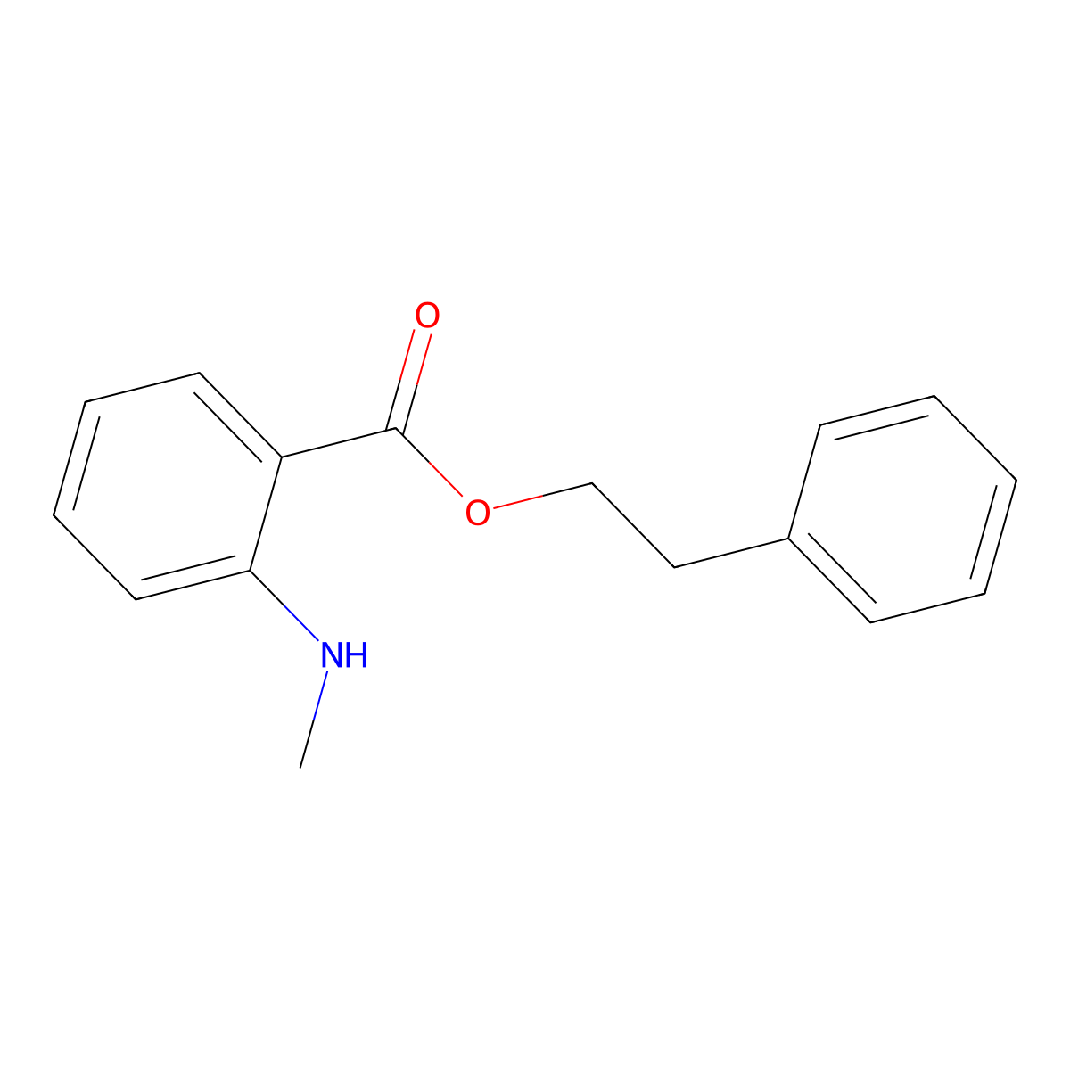 2-Phenylethyl 2-(methylamino)benzoate molecular structure, CAS 1308361-72-9