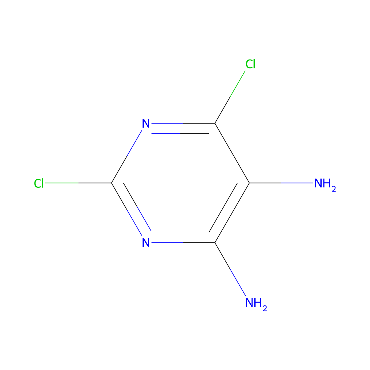 4,5-Diamino-2,6-dichloropyrimidine molecular structure, CAS 130838-36-7