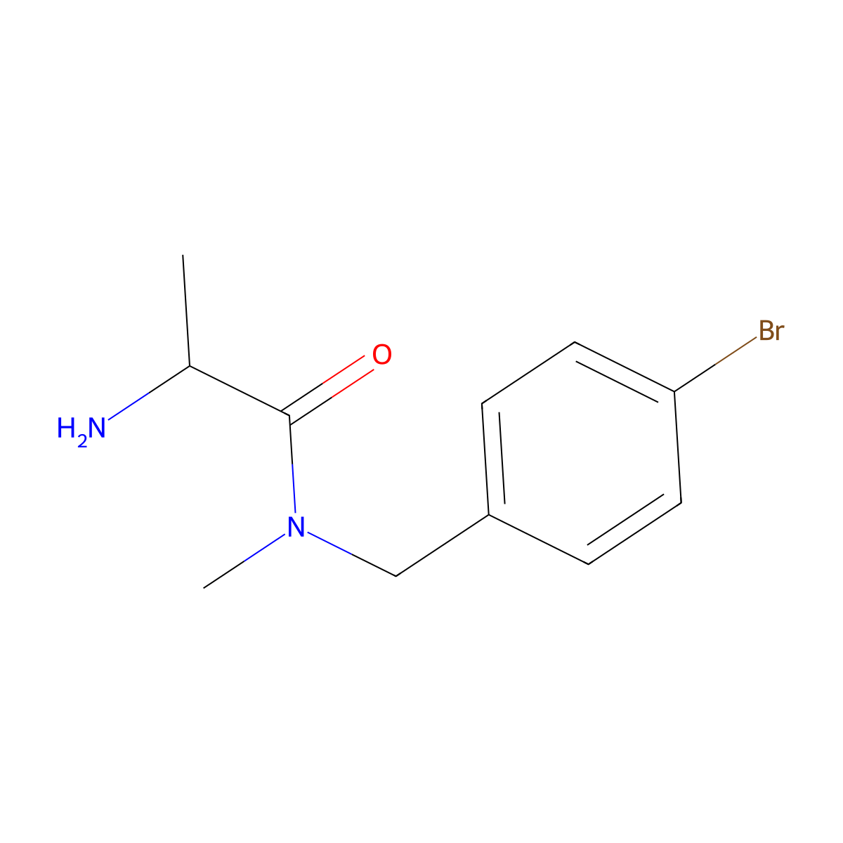 (S)-2-Amino-N-(4-bromo-benzyl)-N-methyl-propionamide molecular structure, CAS 1308381-80-7
