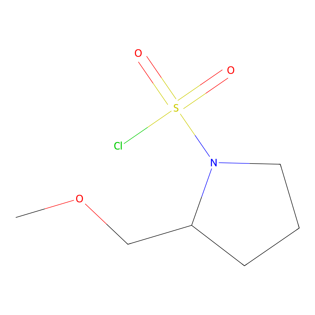 2-(Methoxymethyl)-1-pyrrolidinesulfonyl chloride molecular structure, CAS 1308384-40-8
