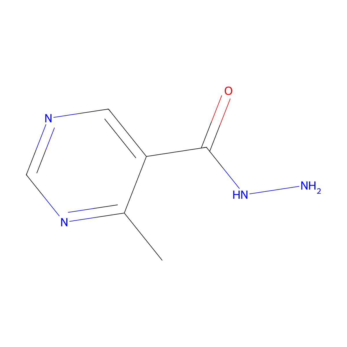 4-Methyl-5-pyrimidinecarbohydrazide molecular structure, CAS 1308384-46-4