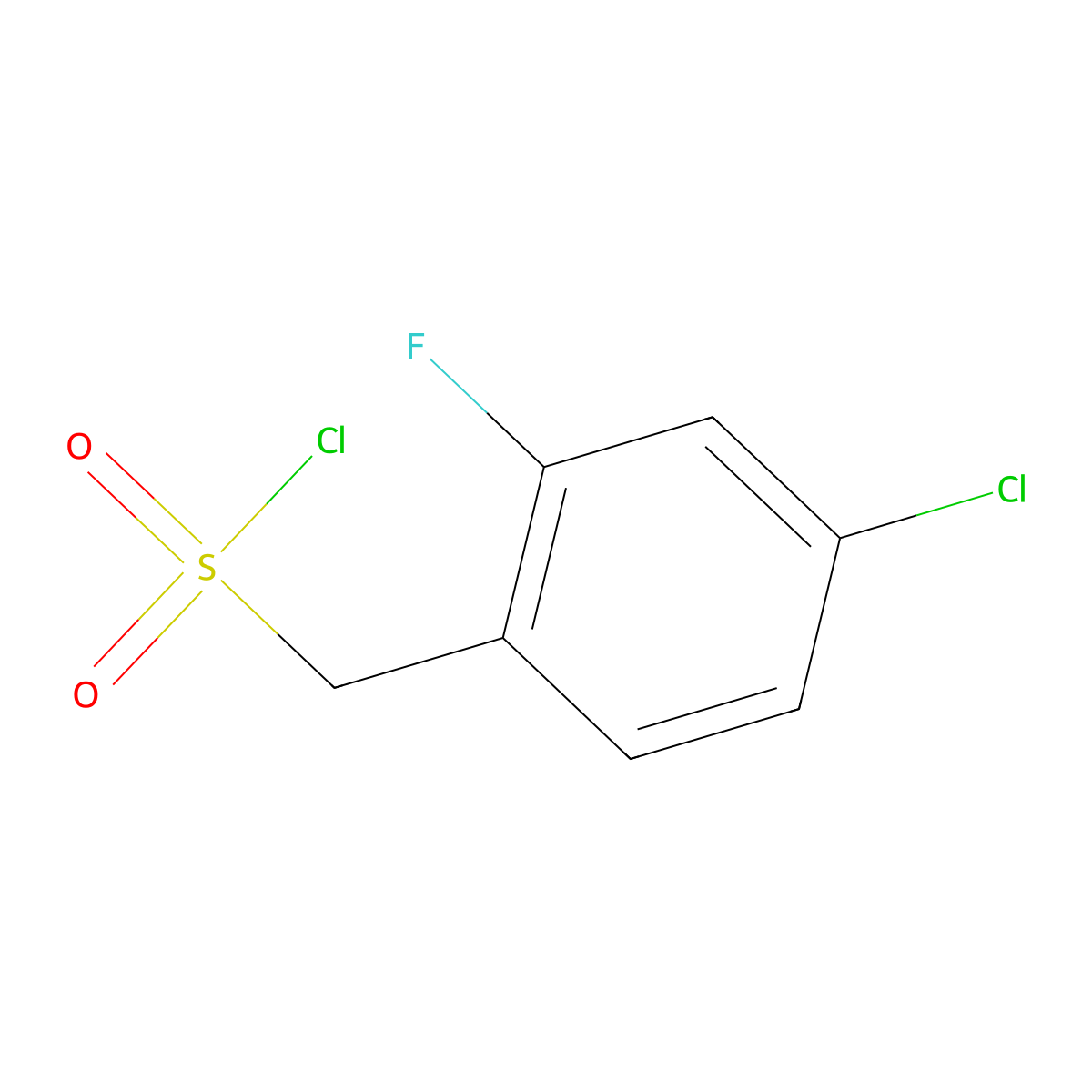 (4-Chloro-2-fluorophenyl)methanesulfonyl chloride molecular structure, CAS 1308384-53-3