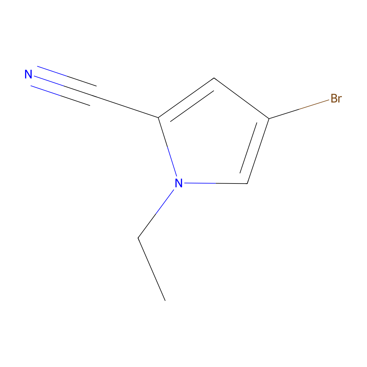 4-bromo-1-ethyl-1H-pyrrole-2-carbonitrile molecular structure, CAS 1308384-54-4