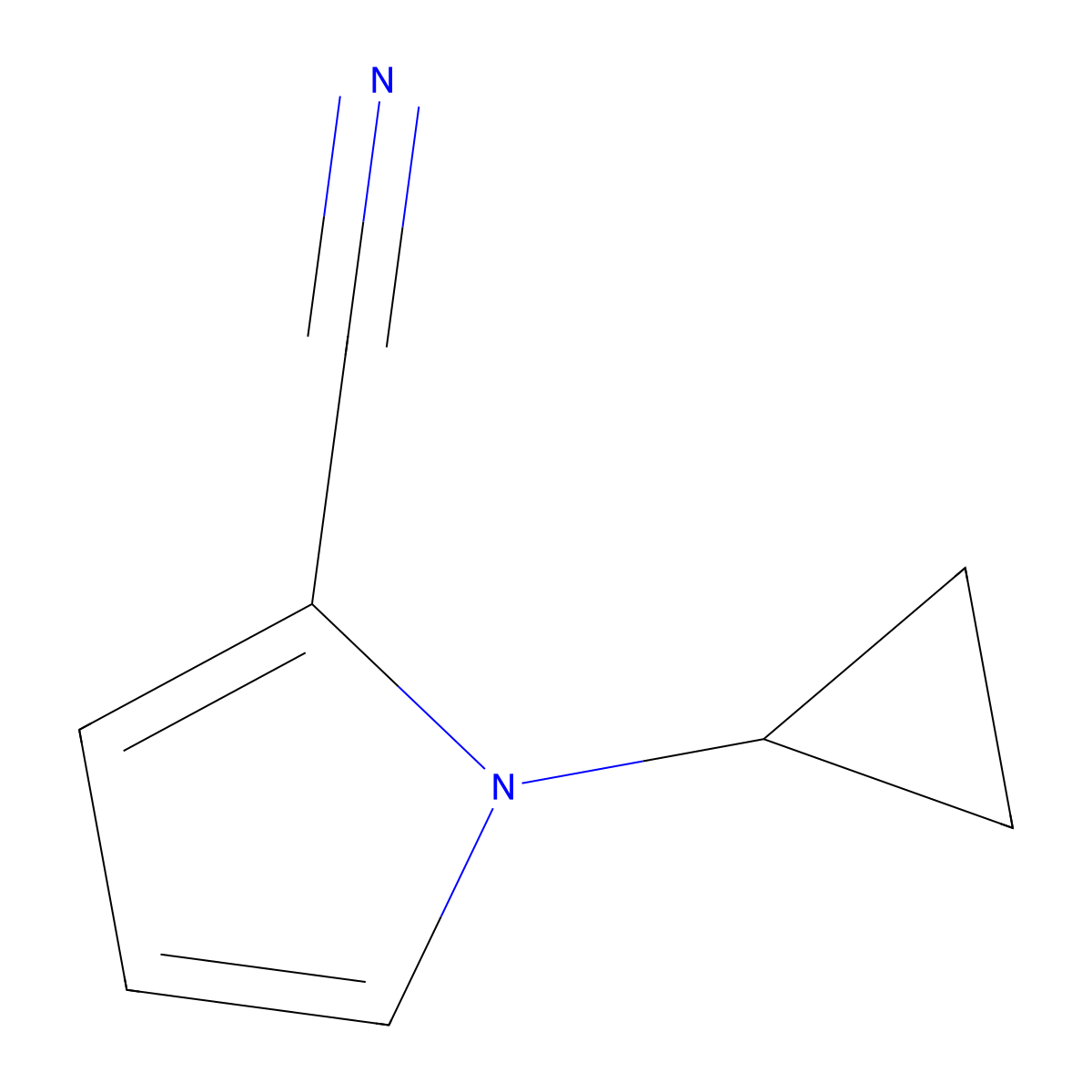 1-cyclopropyl-1H-pyrrole-2-carbonitrile molecular structure, CAS 1308384-55-5