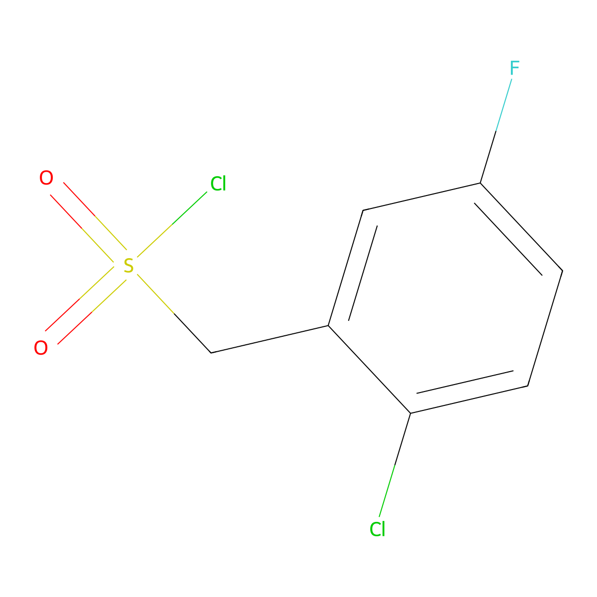 (2-Chloro-5-fluorophenyl)methanesulfonyl chloride molecular structure, CAS 1308384-59-9