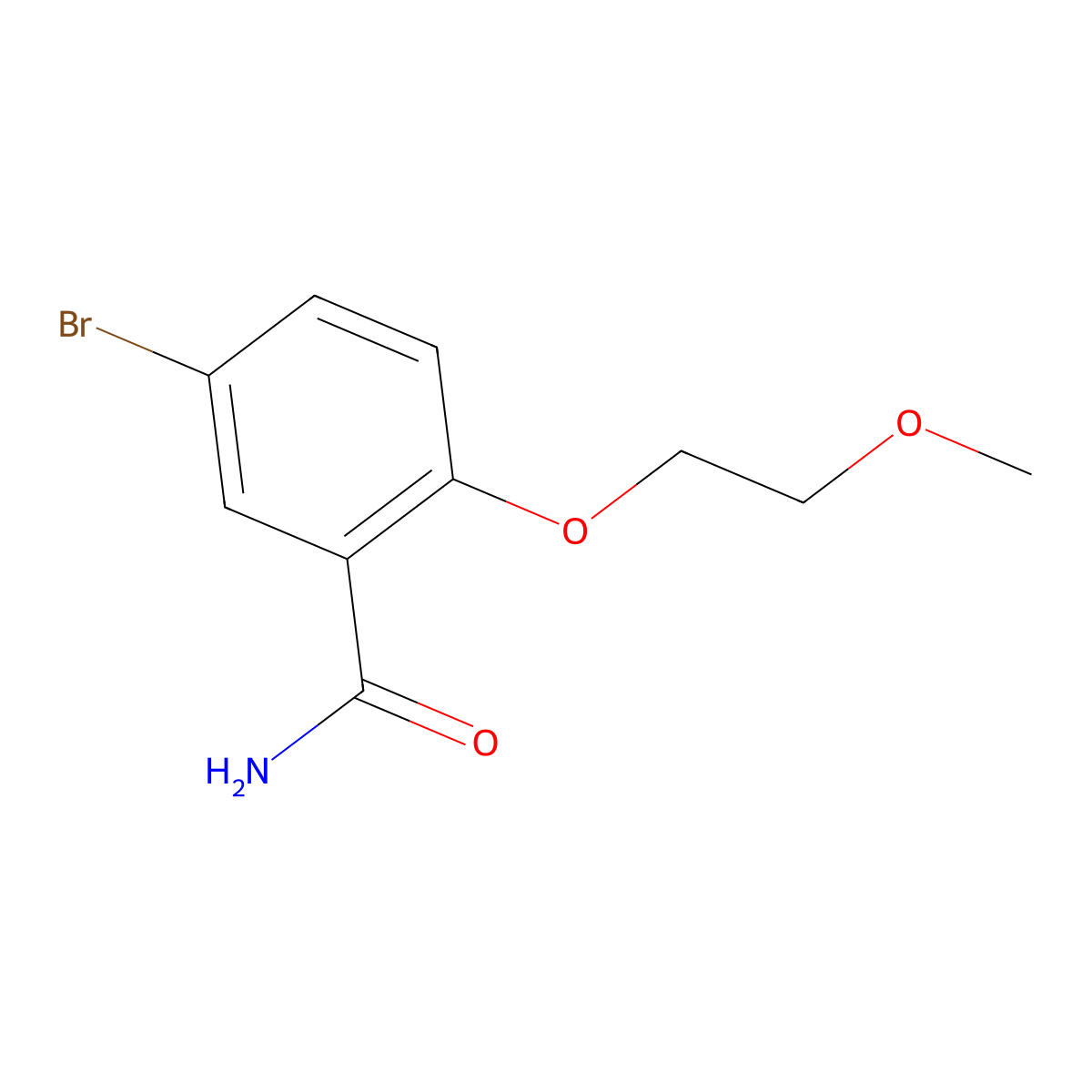 5-Bromo-2-(2-methoxyethoxy)benzamide molecular structure, CAS 130840-20-9