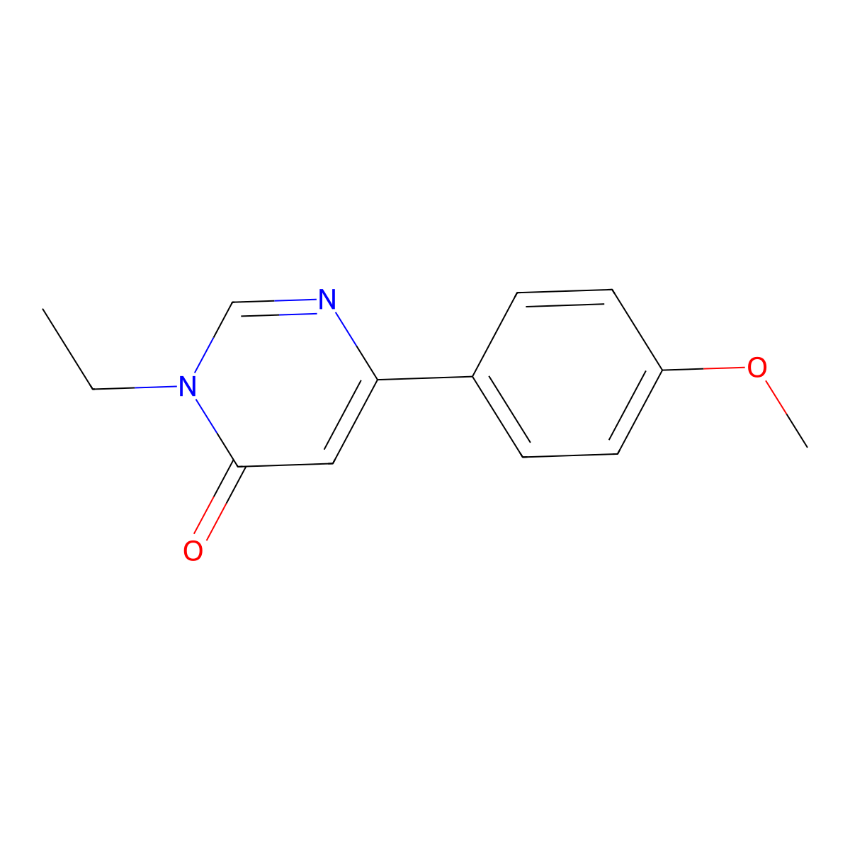 3-ethyl-6-(4-methoxyphenyl)pyrimidin-4(3H)-one molecular structure, CAS 130841-06-4