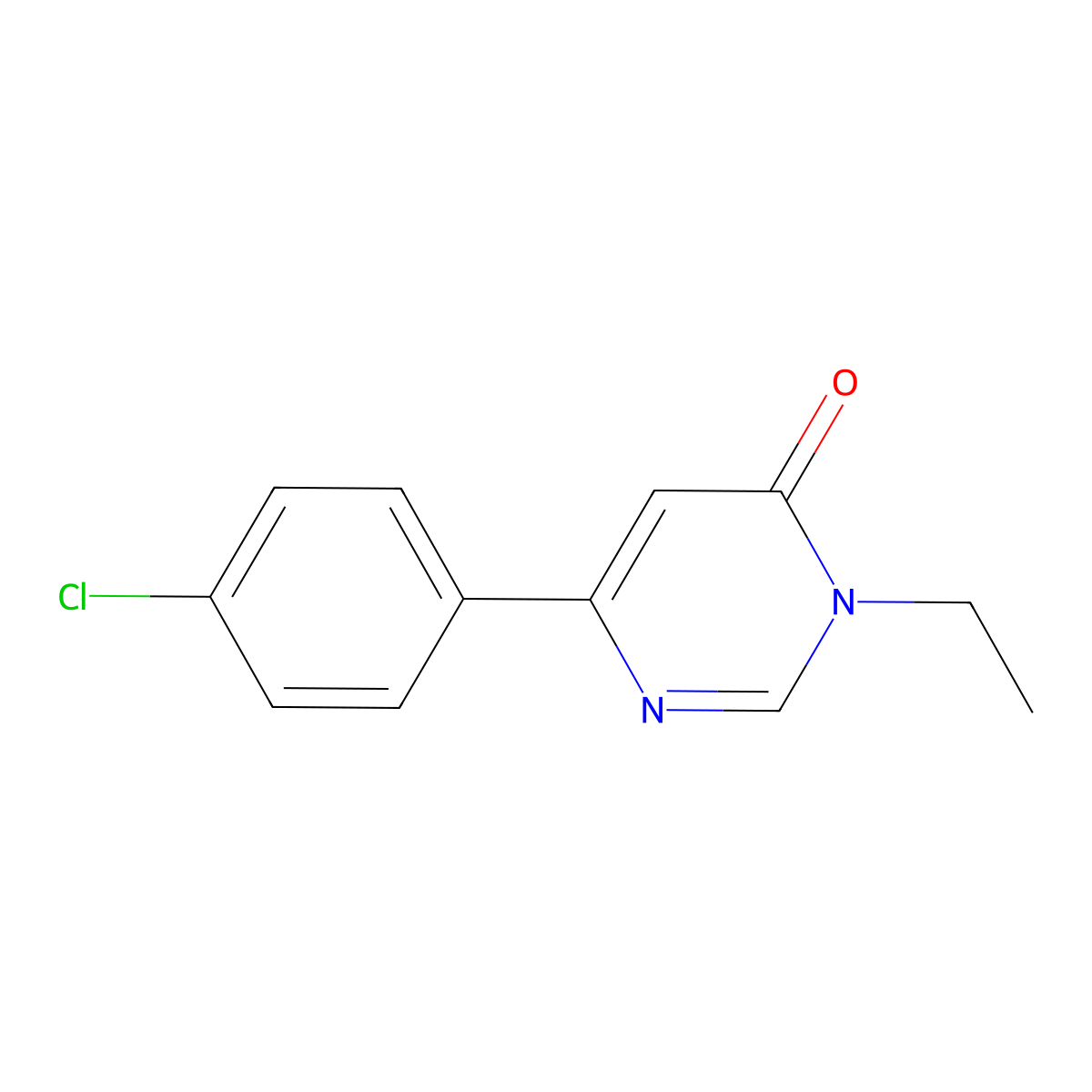 6-(4-chlorophenyl)-3-ethylpyrimidin-4(3H)-one molecular structure, CAS 130841-09-7