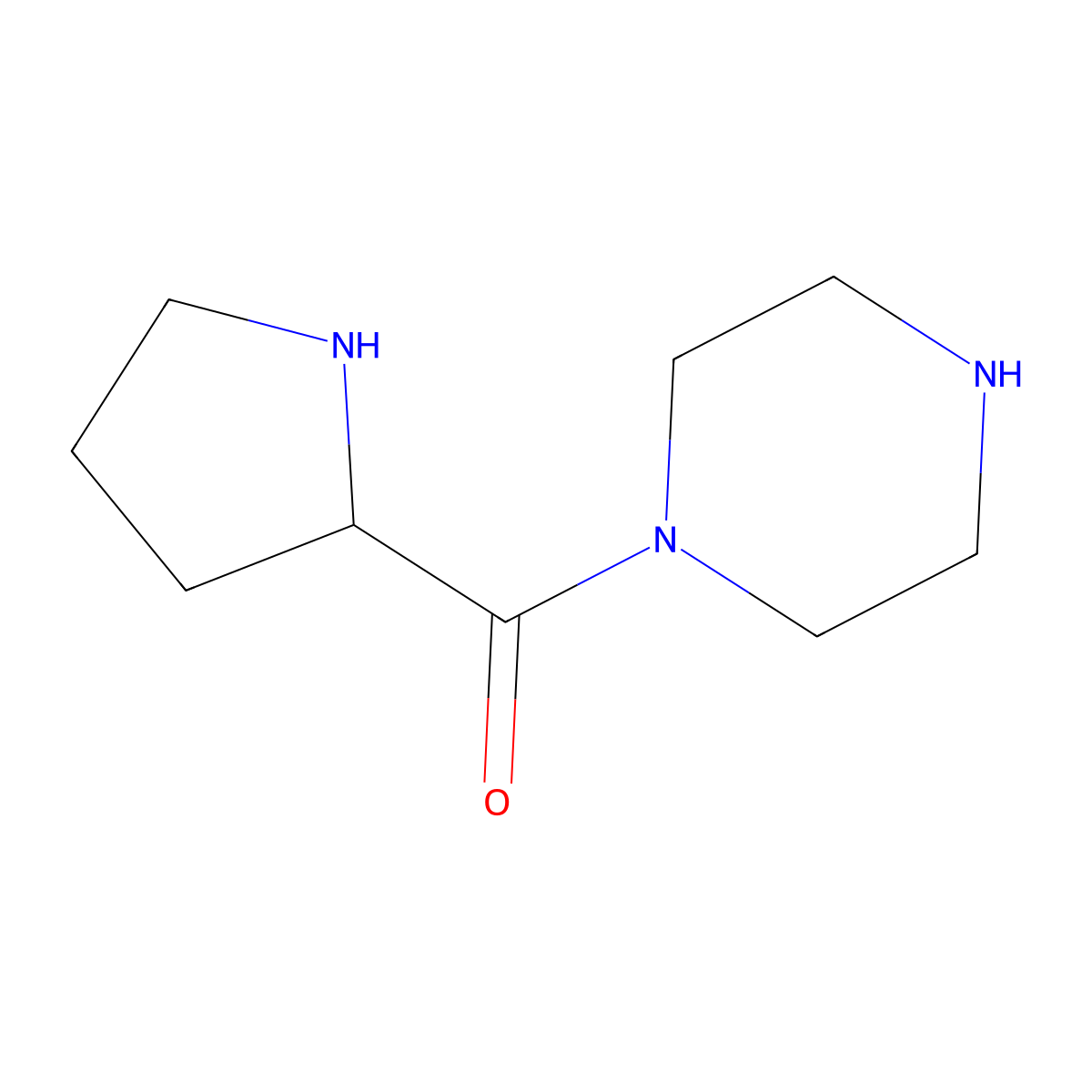 1-[(2S)-pyrrolidine-2-carbonyl]piperazine molecular structure, CAS 1308446-12-9