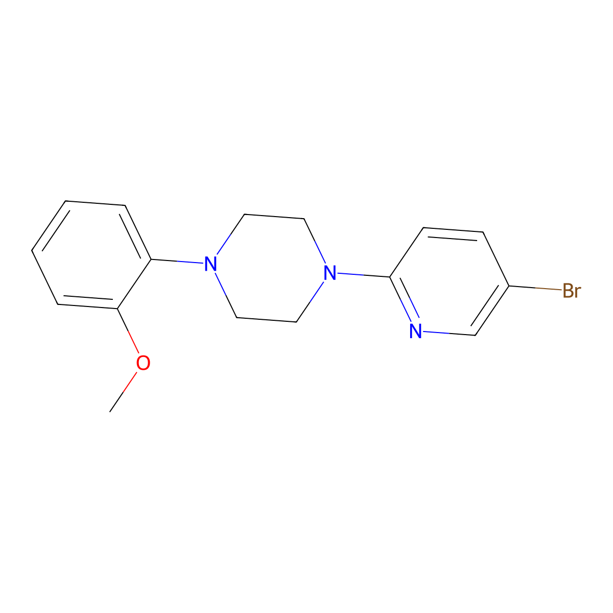 1-(5-Bromopyridin-2-yl)-4-(2-methoxyphenyl)piperazine molecular structure, CAS 1308451-13-9
