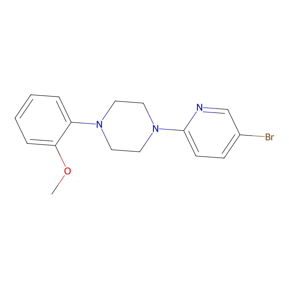 1-(5-Bromopyridin-2-yl)-4-(2-methoxyphenyl)piperazine molecular structure, CAS 1308451-13-9
