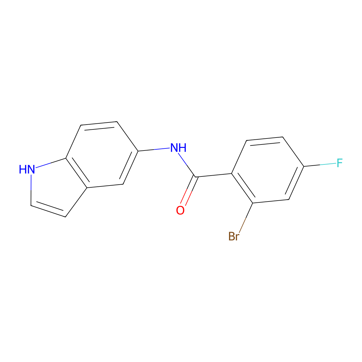 2-bromo-4-fluoro-N-(1H-indol-5-yl)benzamide molecular structure, CAS 1308451-40-2