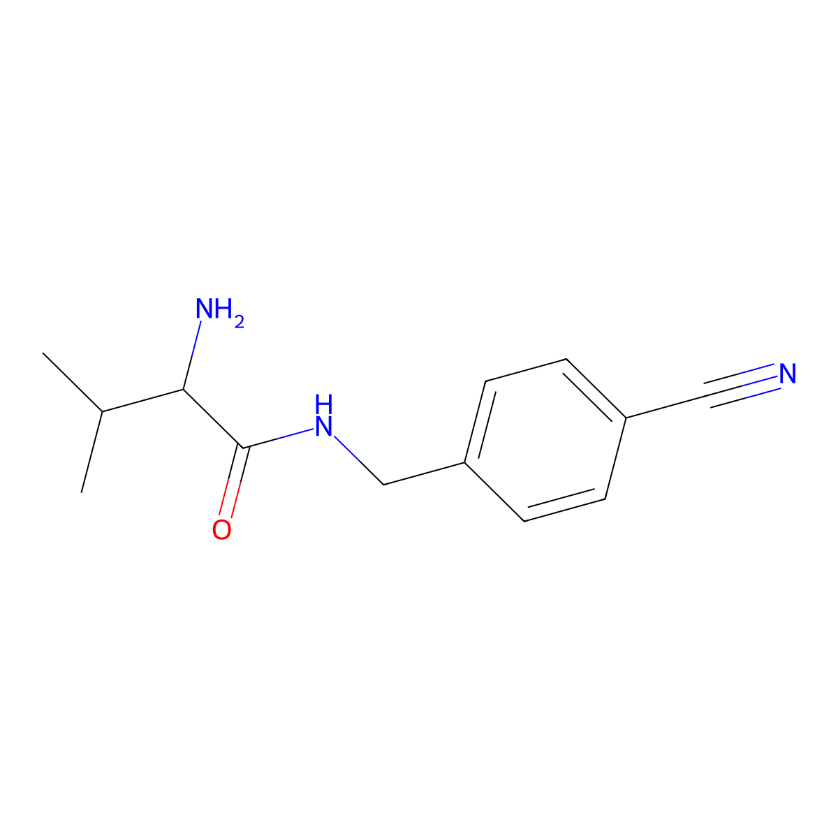(S)-2-Amino-N-(4-cyano-benzyl)-3-methyl-butyramide molecular structure, CAS 1308468-59-8