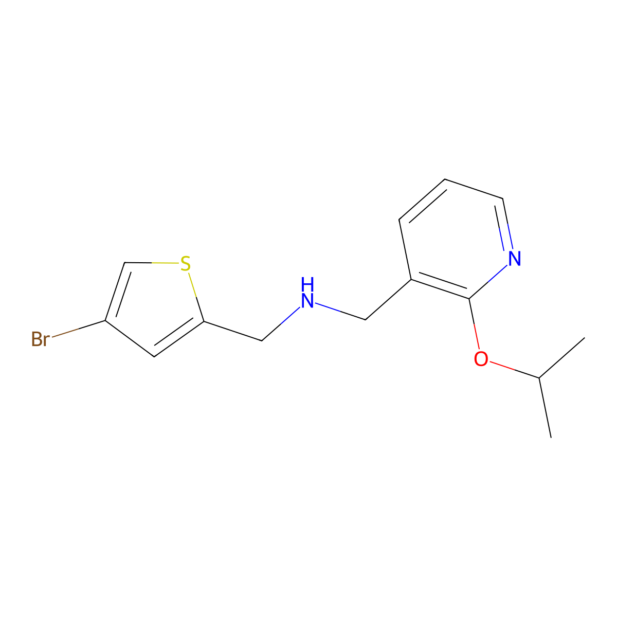 [(4-Bromothiophen-2-yl)methyl]({[2-(propan-2-yloxy)pyridin-3-yl]methyl})amine molecular structure, CAS 1308471-19-3