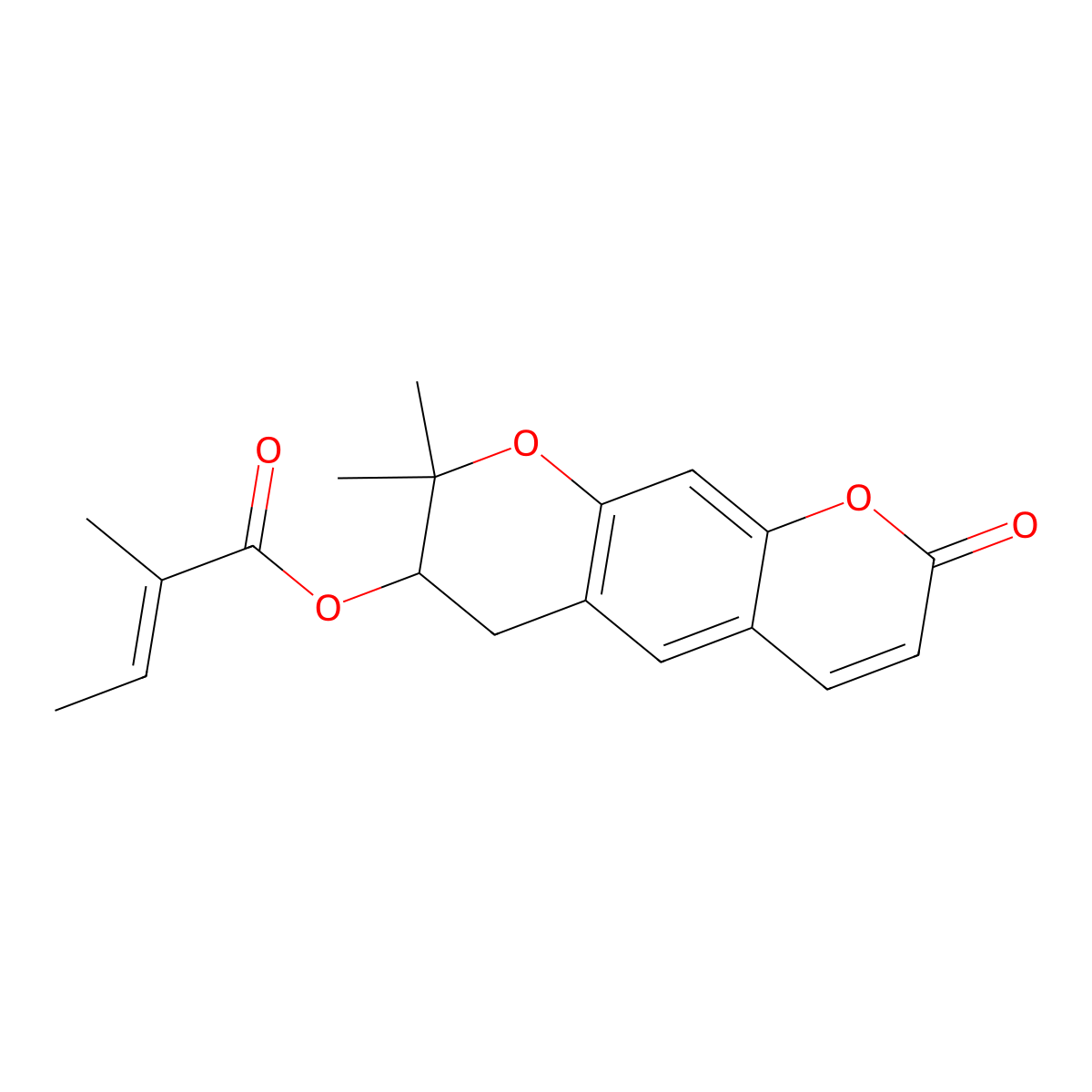 Decursinol Angelate molecular structure, CAS 130848-06-5