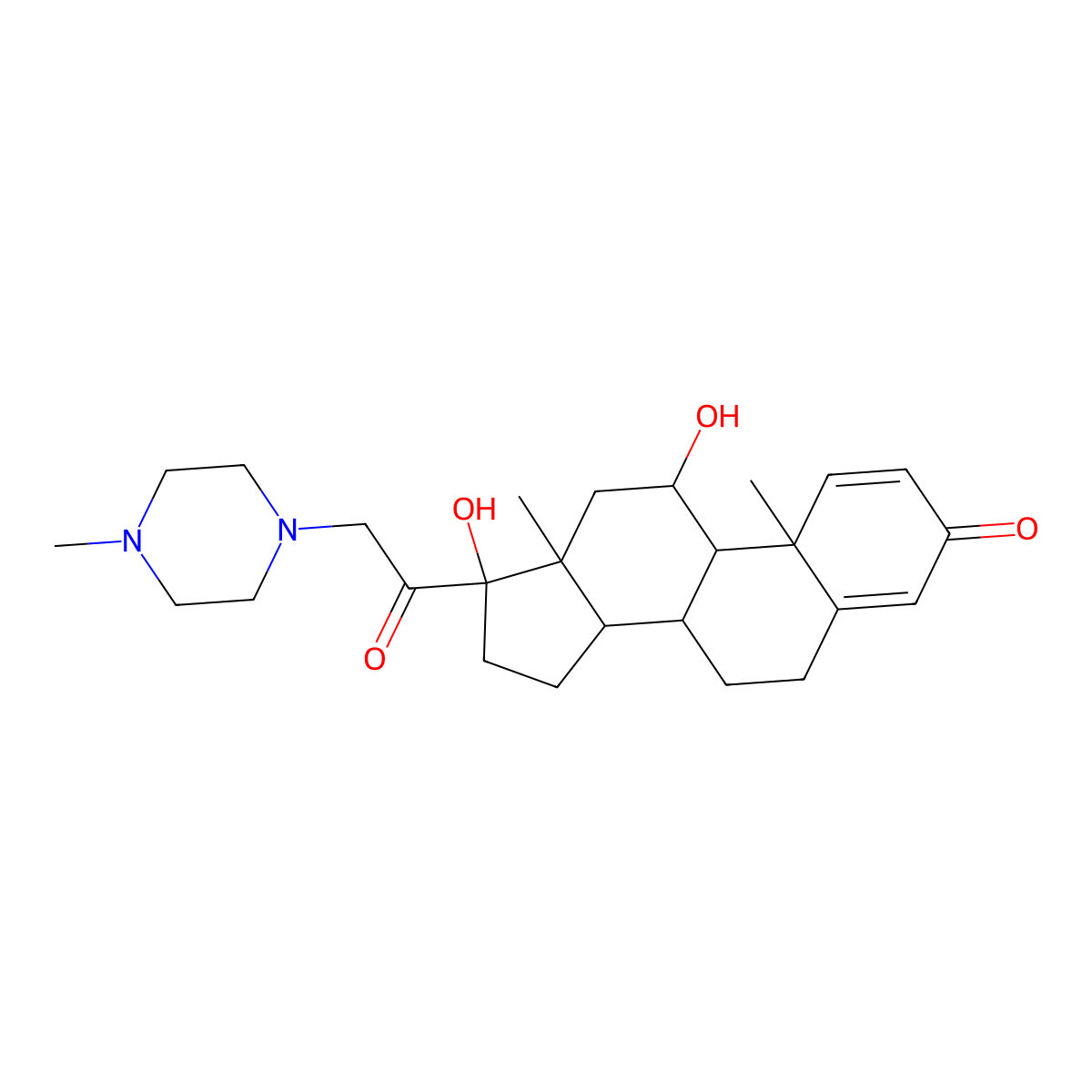 Mazipredone molecular structure, CAS 13085-08-0