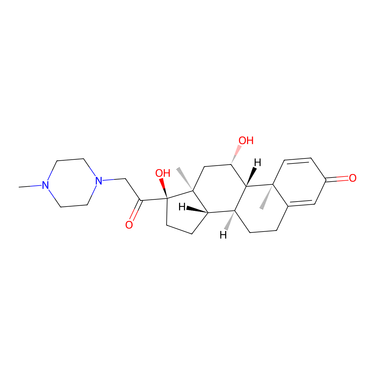 Mazipredone molecular structure, CAS 13085-08-0