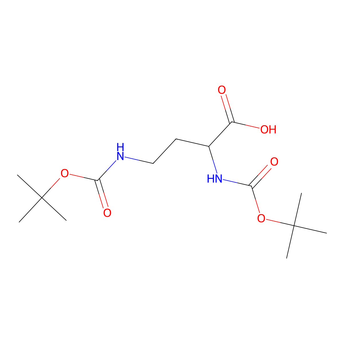 2,4-Bis-tert-butoxycarbonylamino-butyric acid molecular structure, CAS 130853-32-6