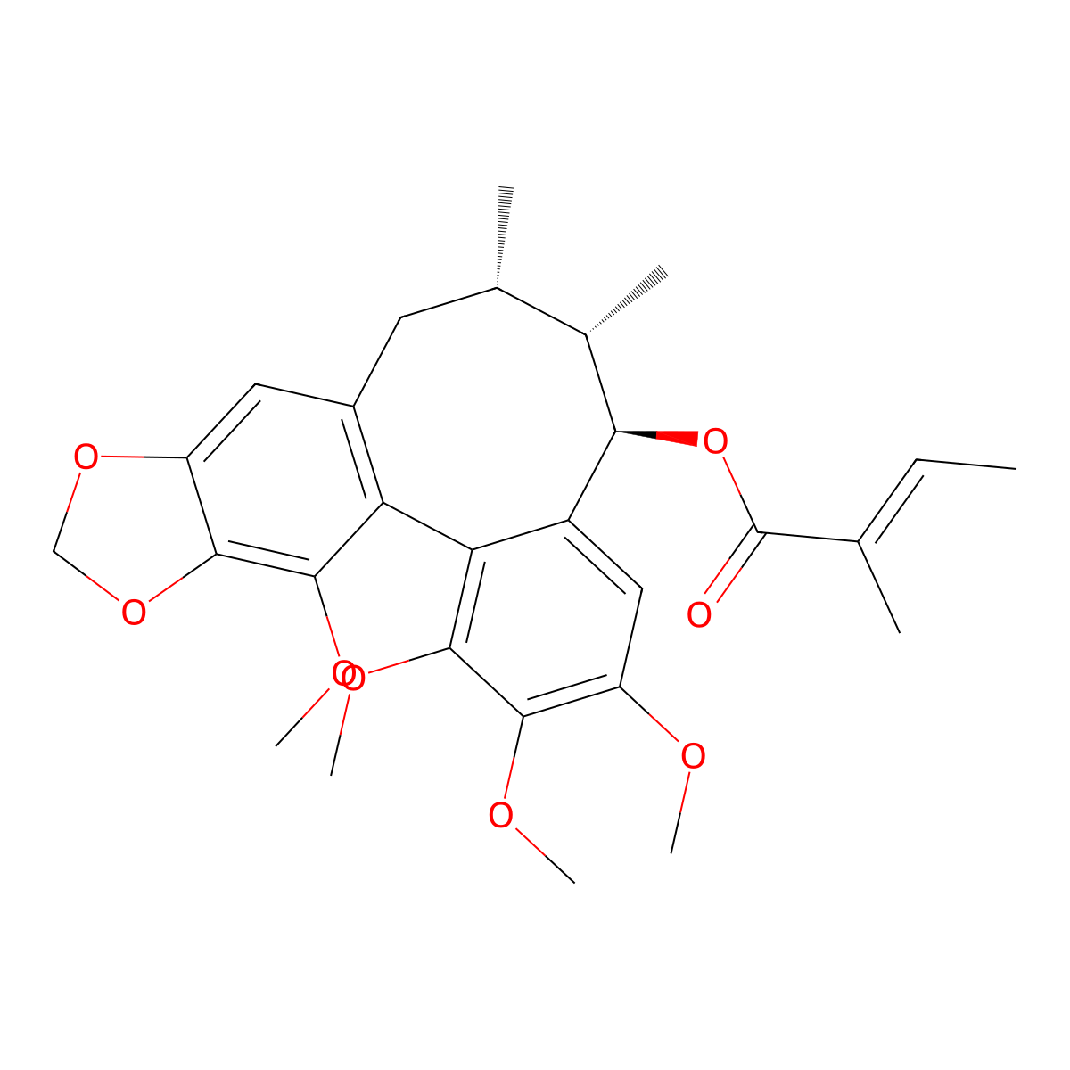 Tigloylgomisin O molecular structure, CAS 130855-74-2