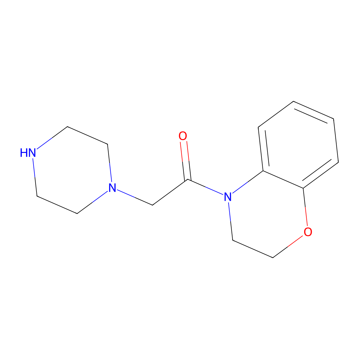 1-(3,4-Dihydro-2H-1,4-benzoxazin-4-yl)-2-(piperazin-1-yl)ethan-1-one molecular structure, CAS 1308565-07-2