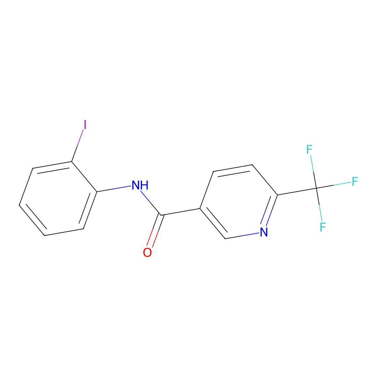 N-(2-Iodophenyl)-6-(trifluoromethyl)-3-pyridinecarboxamide molecular structure, CAS 1308608-93-6