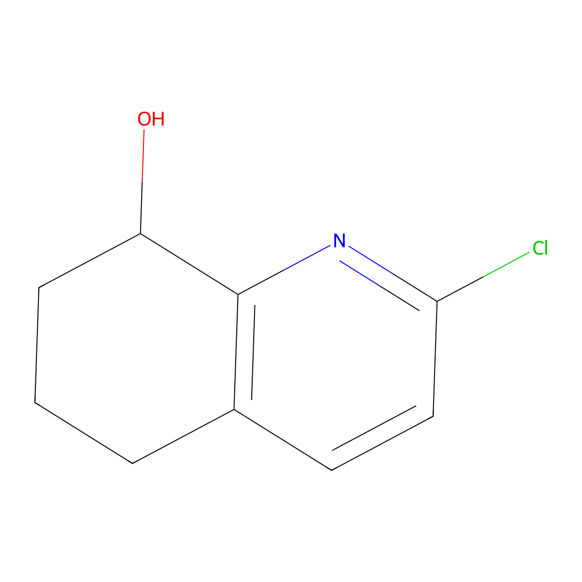 2-Chloro-5,6,7,8-tetrahydroquinolin-8-ol molecular structure, CAS 130861-73-3