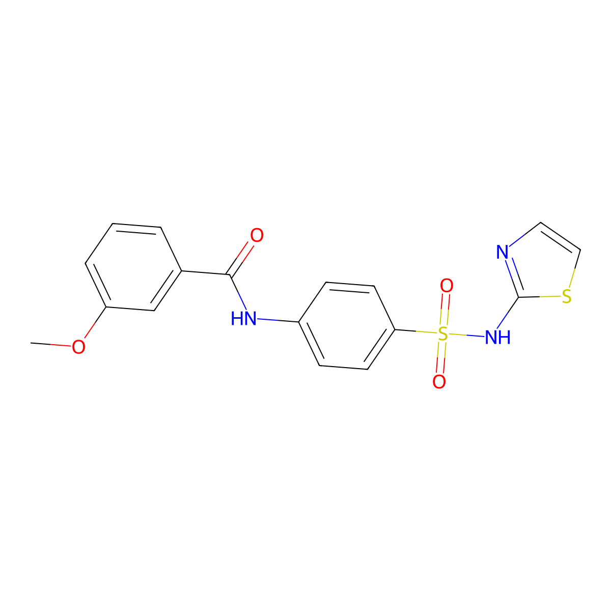 3-methoxy-N-{4-[(1,3-thiazol-2-yl)sulfamoyl]phenyl}benzamide molecular structure, CAS 130861-92-6