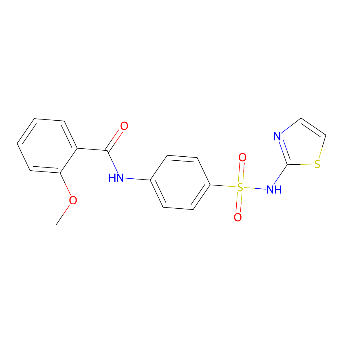 2-methoxy-N-{4-[(1,3-thiazol-2-ylamino)sulfonyl]phenyl}benzamide molecular structure, CAS 130861-93-7