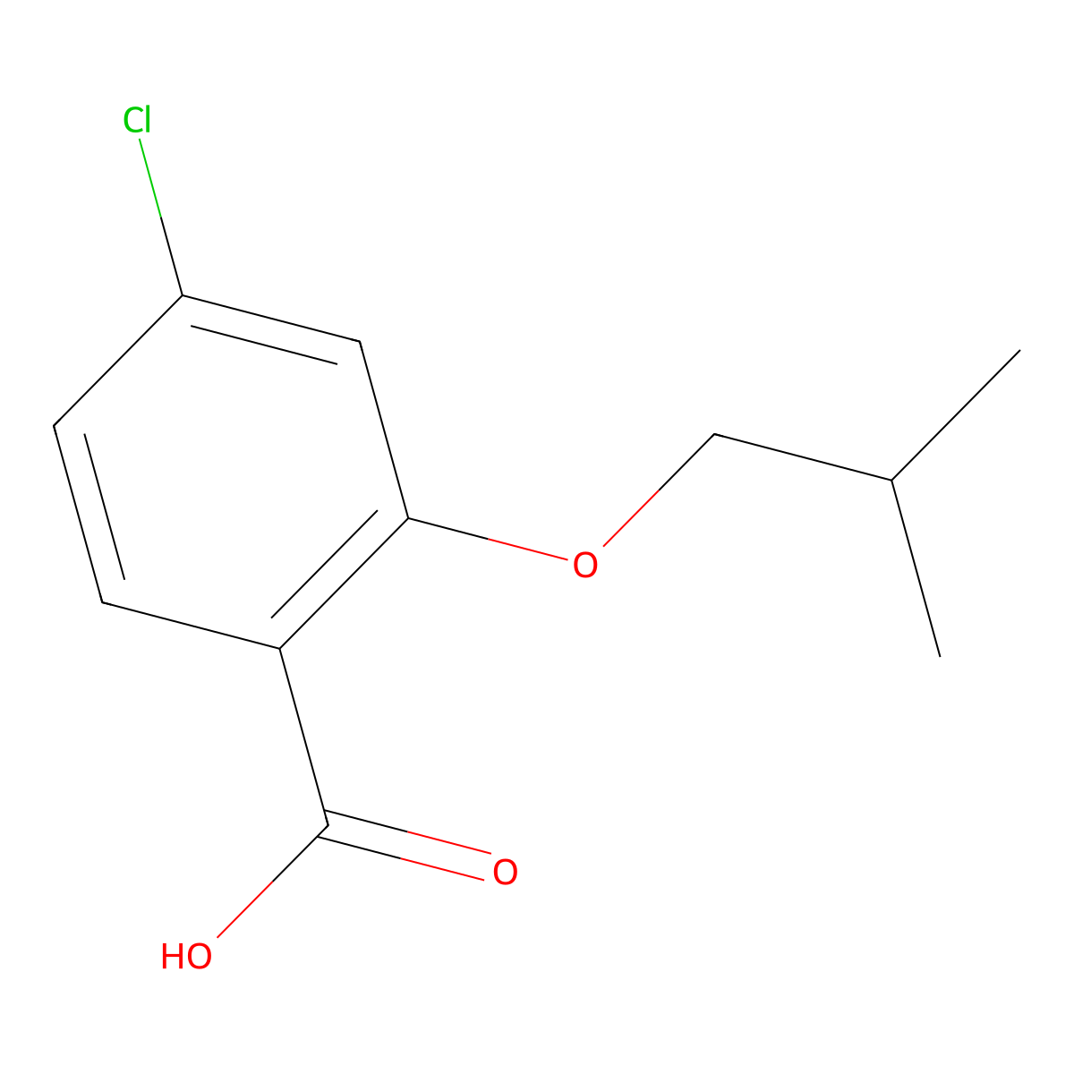 4-Chloro-2-isobutoxybenzoic acid molecular structure, CAS 1308613-62-8