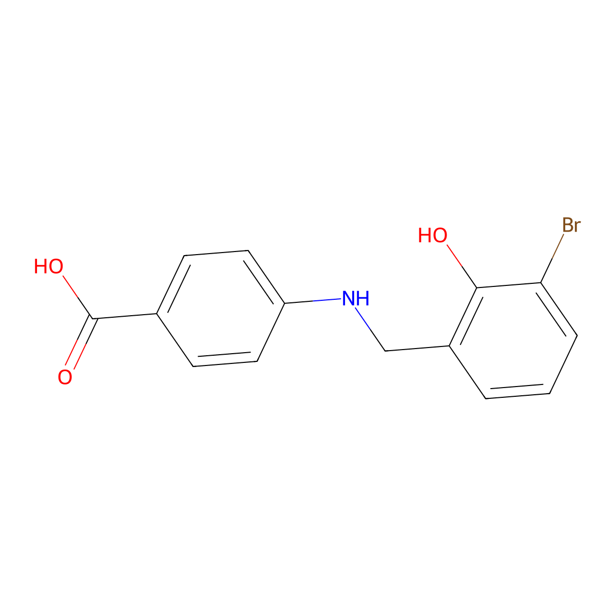 4-{[(3-Bromo-2-hydroxyphenyl)methyl]amino}benzoic acid molecular structure, CAS 1308617-84-6