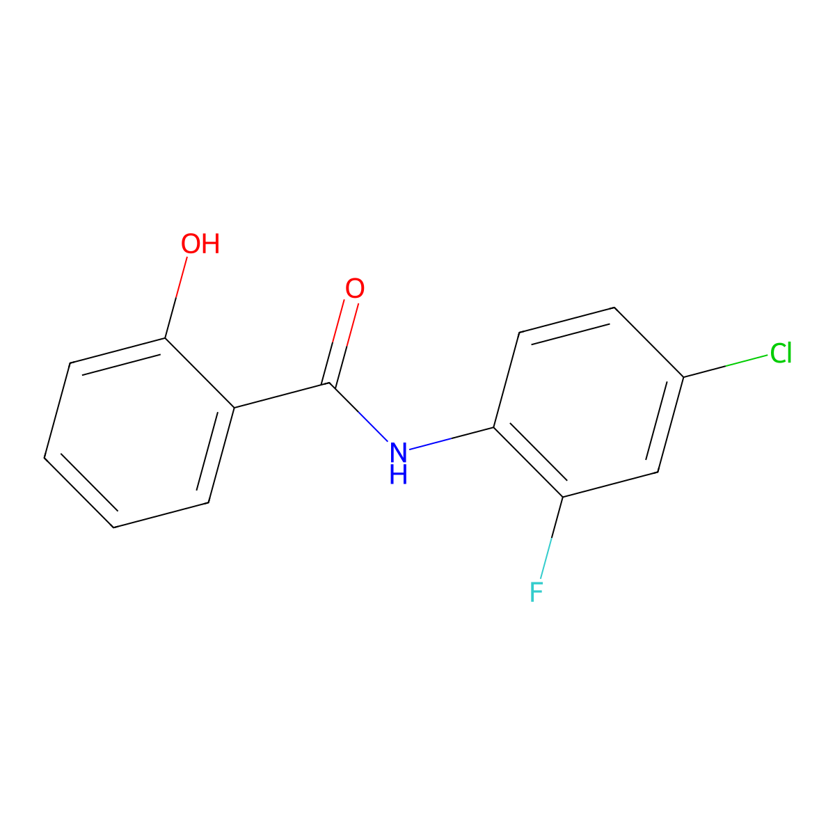 N-(4-chloro-2-fluorophenyl)-2-hydroxybenzamide molecular structure, CAS 1308631-40-4