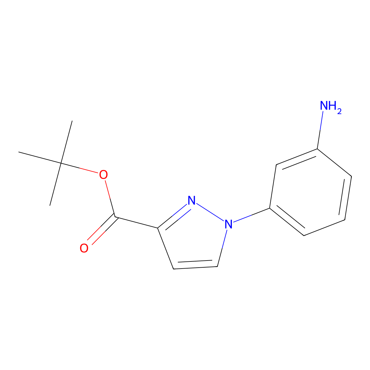 tert-butyl 1-(3-aminophenyl)-1H-pyrazole-3-carboxylate molecular structure, CAS 1308635-72-4