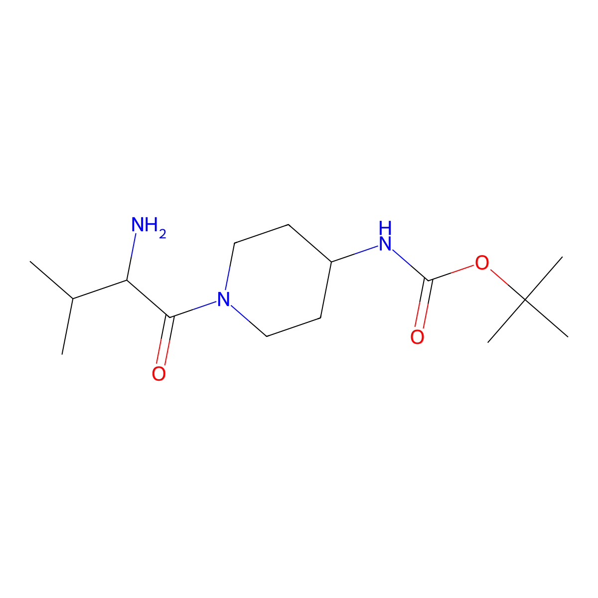 [1-((S)-2-Amino-3-methyl-butyryl)-piperidin-4-yl]-carbamic acid tert-butyl ester molecular structure, CAS 1308644-19-0