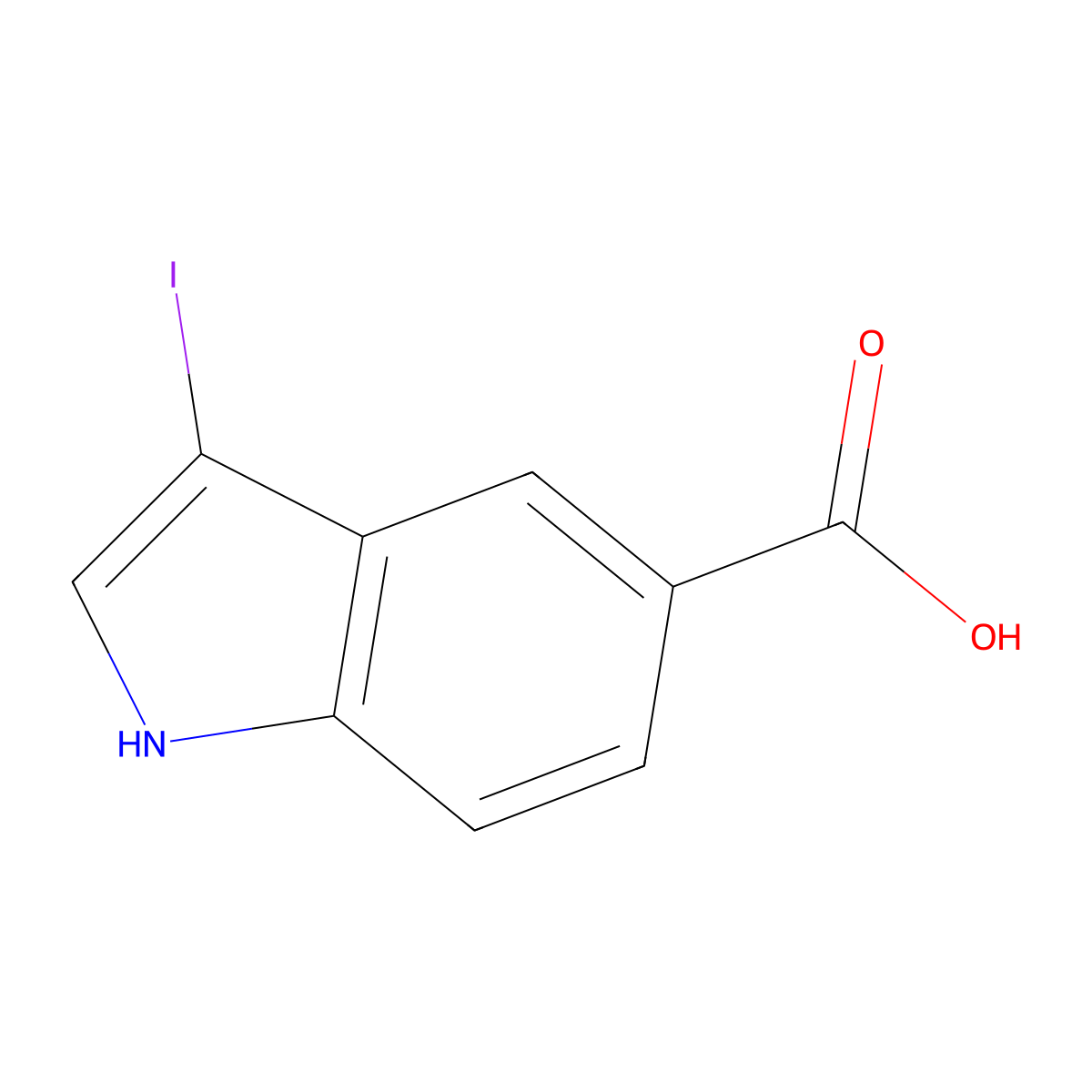 3-iodo-1H-indole-5-carboxylic acid molecular structure, CAS 1308644-52-1