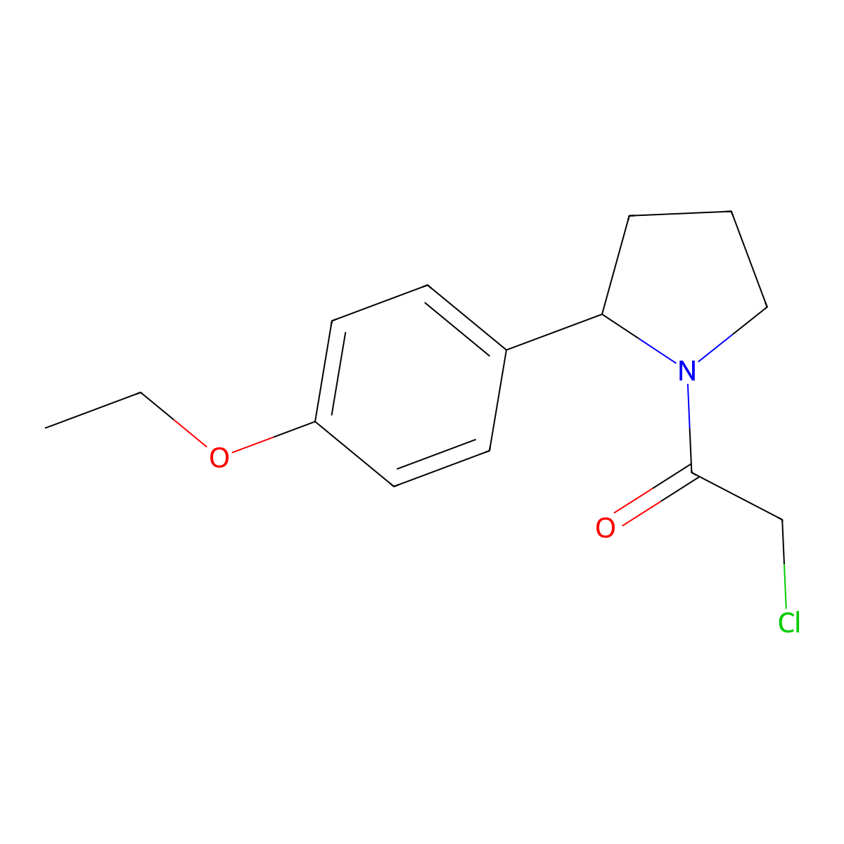 2-Chloro-1-[2-(4-ethoxyphenyl)pyrrolidin-1-yl]ethan-1-one molecular structure, CAS 1308646-29-8