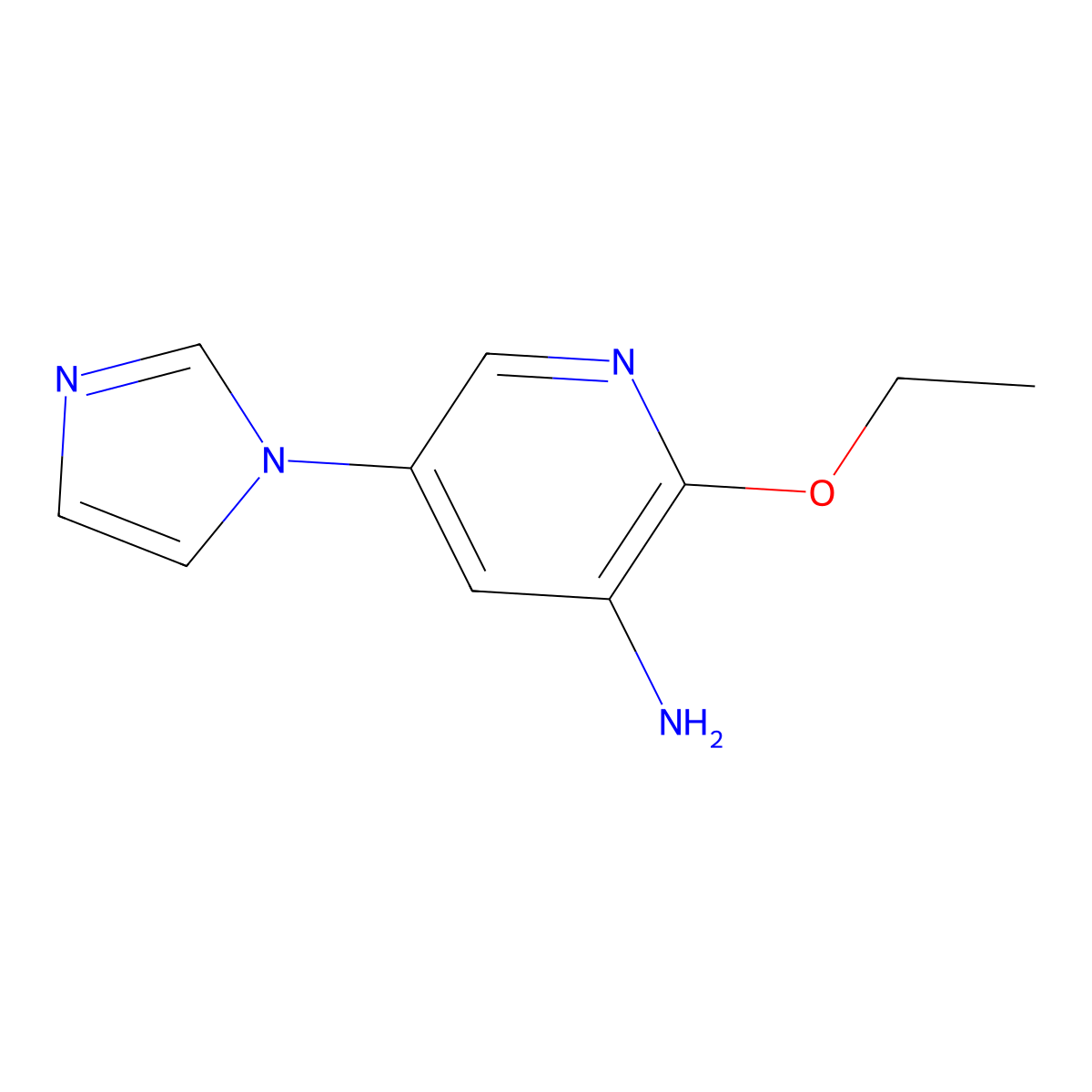 2-ethoxy-5-(1H-imidazol-1-yl)pyridin-3-amine molecular structure, CAS 1308647-33-7